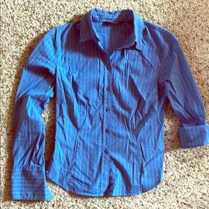 Express Button Down Pinstripe Top